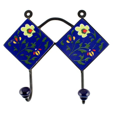 Navy Blue Ceramic Tile Hook Online